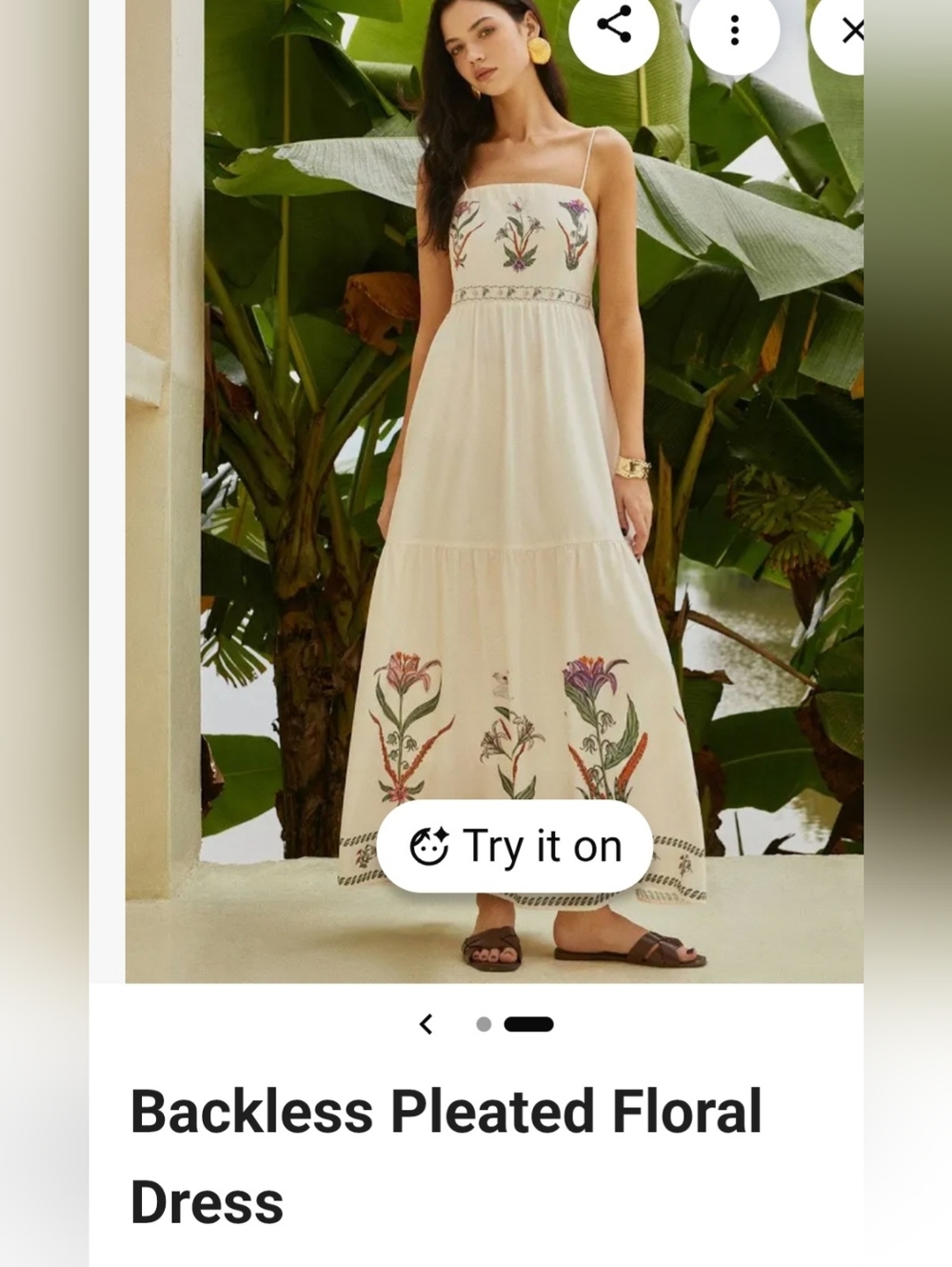 Commense Cream Floral Maxi Dress with Multicolor Embroidery